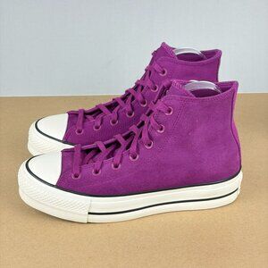 Converse Chuck Taylor All Star Lift Suede High Top Sneakers Womens 9 Purple